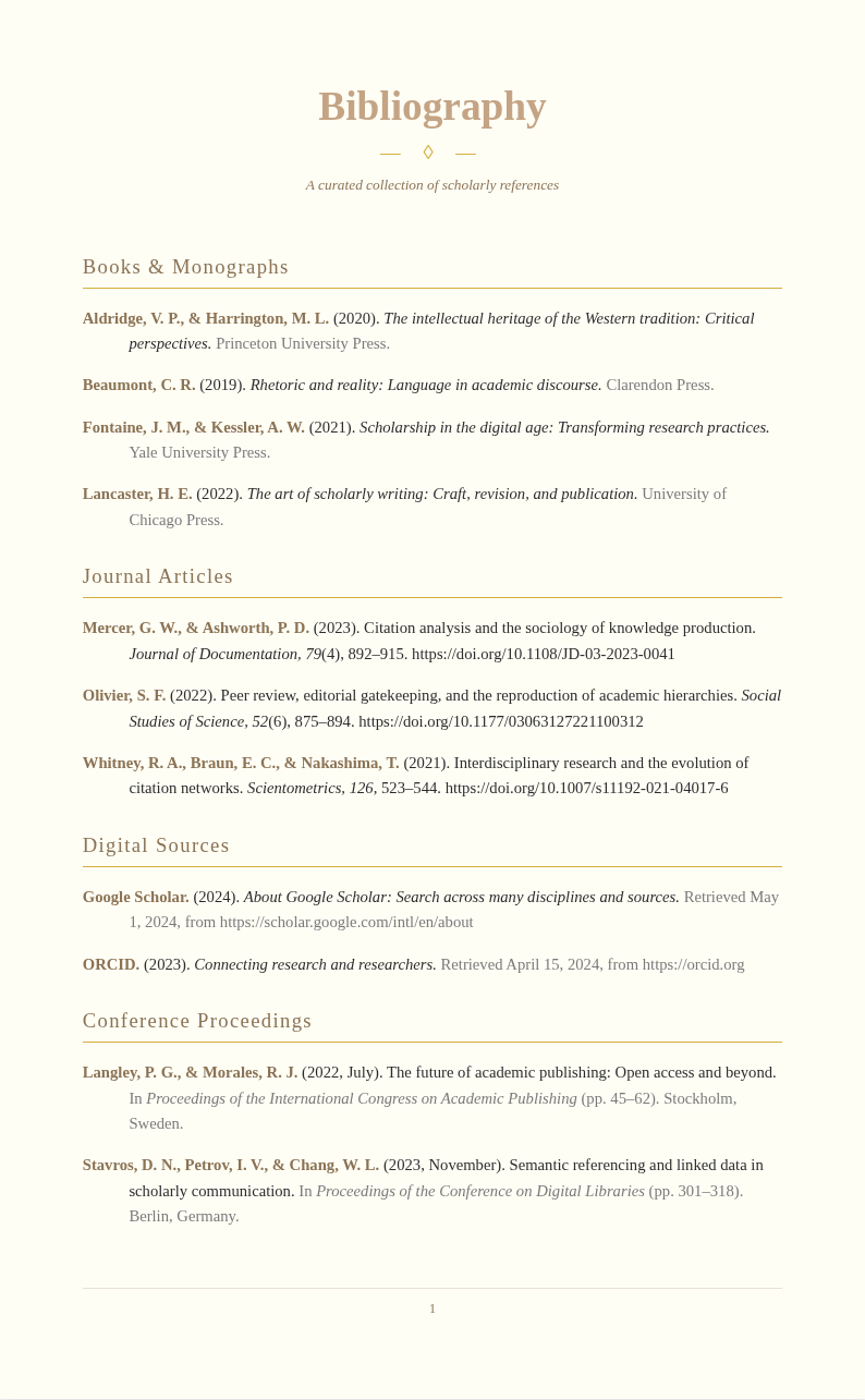 Elegant Scholarly Citation